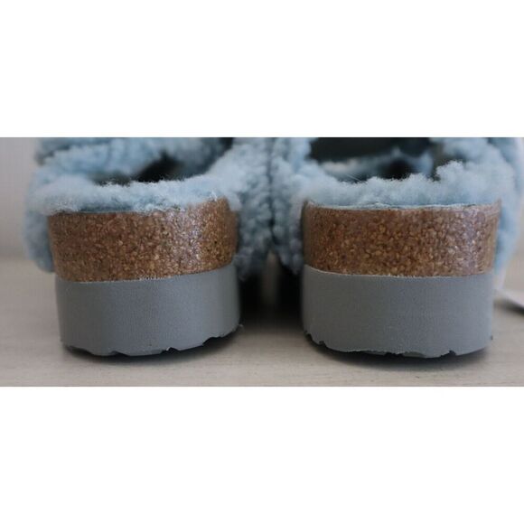 Papillio Birkenstock WMN Sz 39/US 8 Blue Arizona Big Buckle Shearling Sandal - Picture 4 of 11